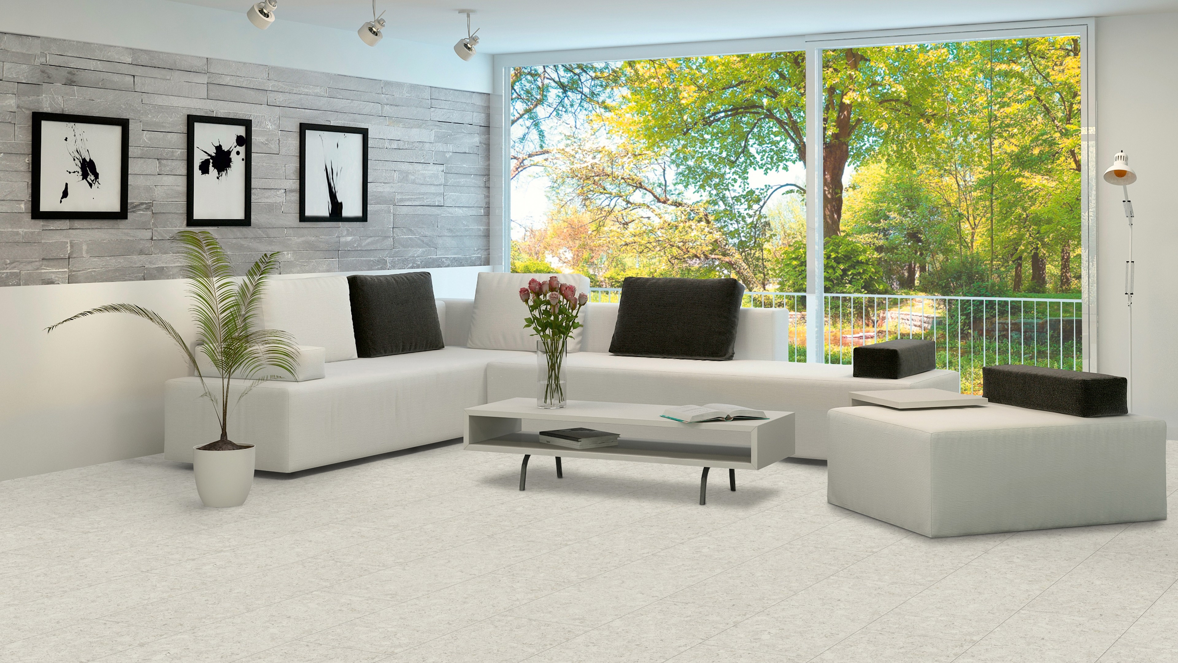 naturBoden designCork lackiert Boogie polarweiss gefast