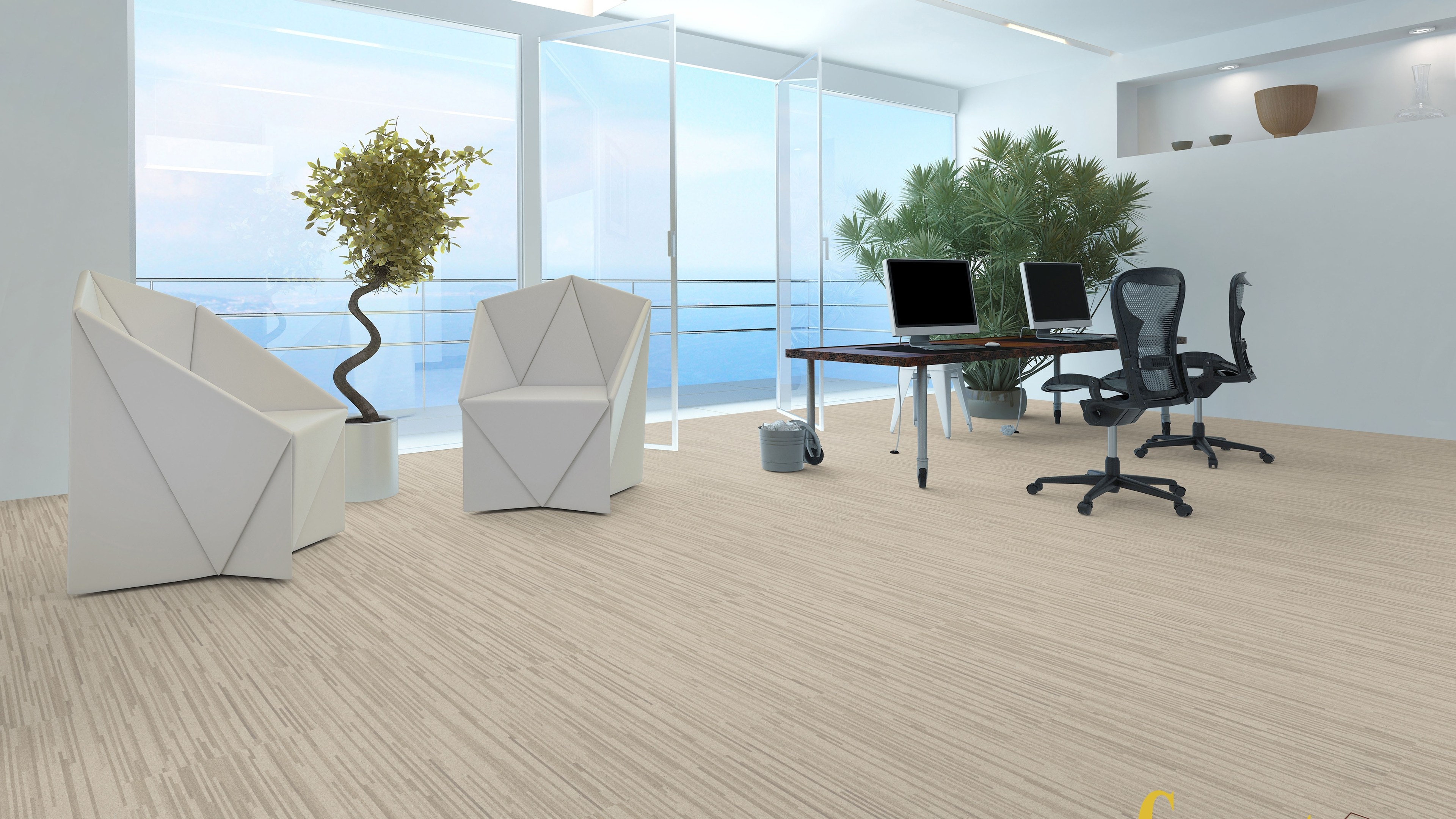 naturBoden designCork lackiert Mikado creme