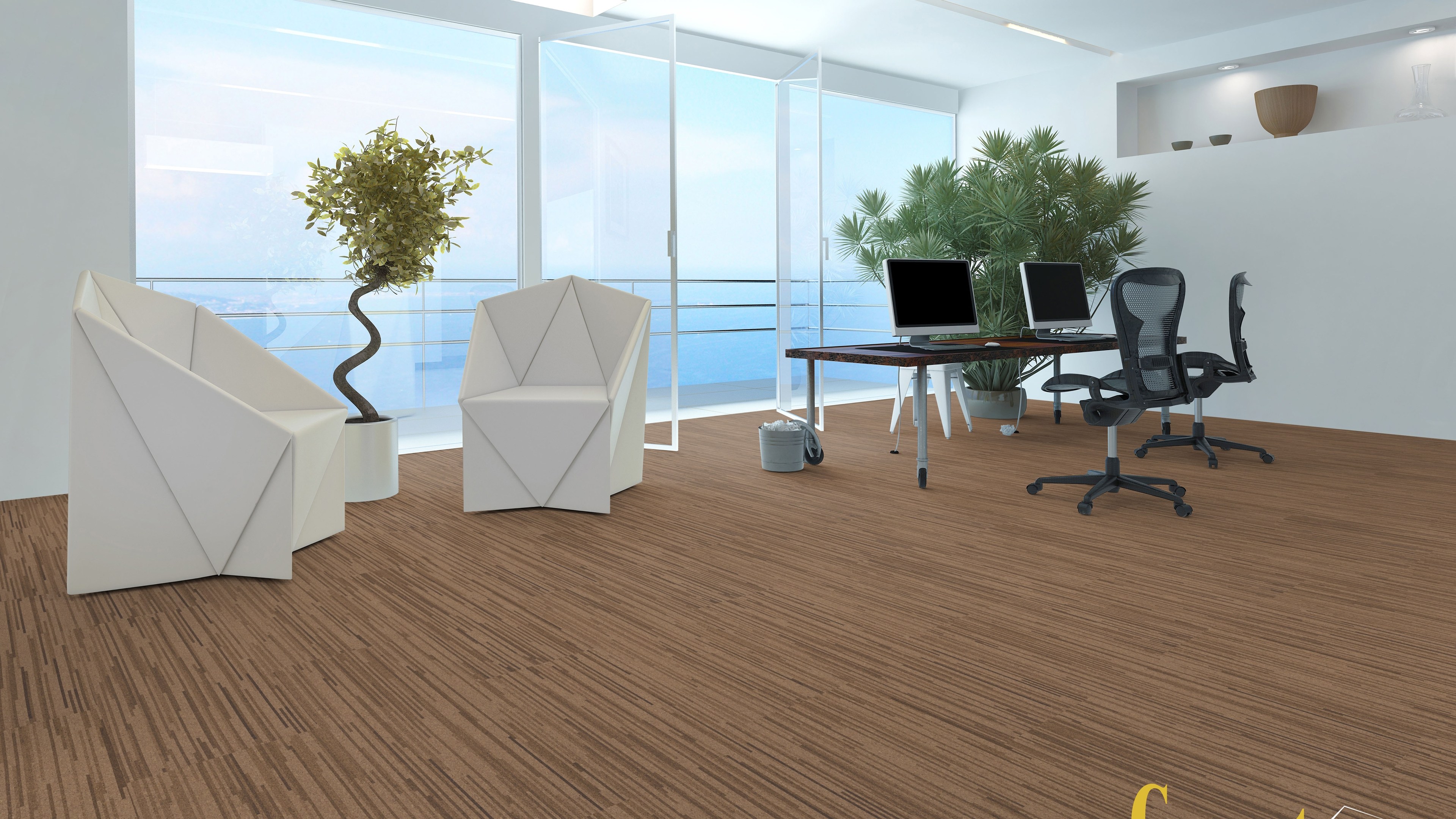 naturBoden designCork lackiert Mikado terracotta pastell