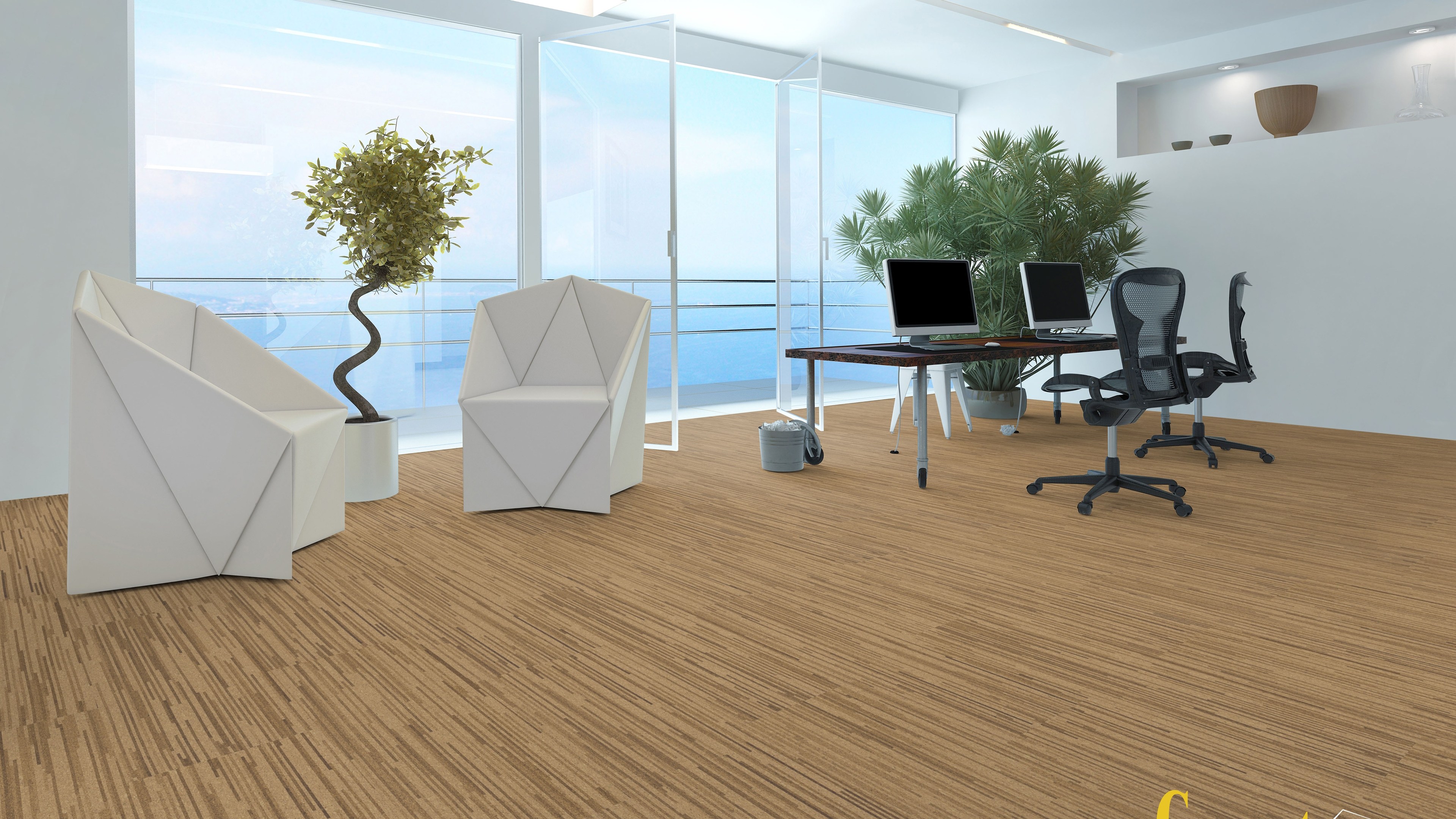 naturboden designCork lackiert Mikado natur